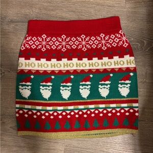 It's Our Time Red and Green Knit Skirt